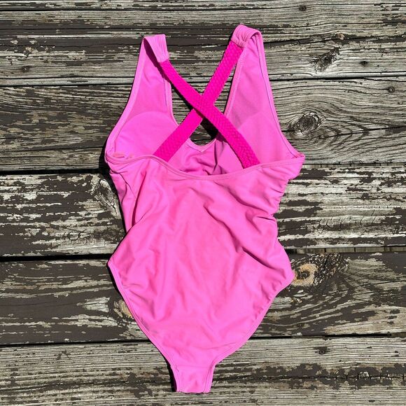 Marilyn Monroe One Piece Swimsuit Womens Medium Pink Braided Pool Beach Barbie - Picture 4 of 13